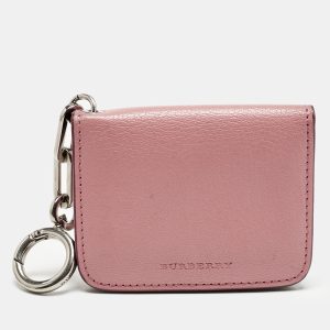 Burberry Pink Leather Motif Card Case Bag Charm, Luggage Accessories - Luxury Closet catalog