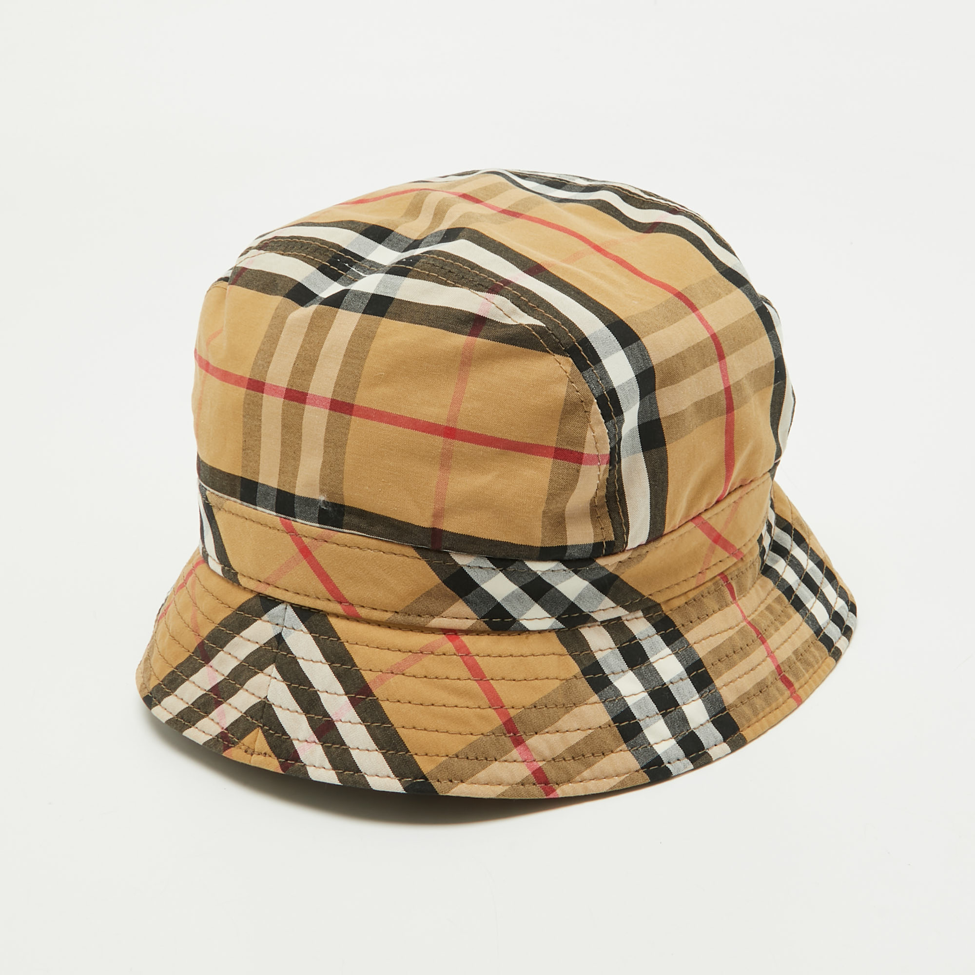 Burberry Beige Nova Checked Cotton Panama Hat S, Luggage Accessories - Luxury Closet catalog