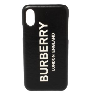 Burberry Black Leather Iphone X/XS Case, Mobile Phone Cases - Luxury Closet catalog
