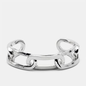 Burberry Chain Link Motif Silver Tone Open Cuff Bracelet M, Jewelry - Luxury Closet catalog