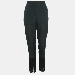 Burberry Black Virgin Wool Fringed Slim Leg Pants M, Clothing - Luxury Closet catalog