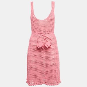 Burberry Pink Crochet Belted Tank Dress L, Dresses - Luxury Closet catalog
