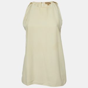 Burberry Cream Silk Sleeveless Top S, Shirts & Tops - Luxury Closet catalog