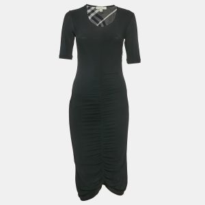 Burberry Black Jersey Ruched Bodycon Dress S, Dresses - Luxury Closet catalog