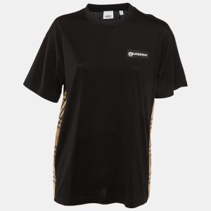 Burberry Black Cotton Check Paneled Oversized T-Shirt S, Shirts & Tops - Luxury Closet catalog