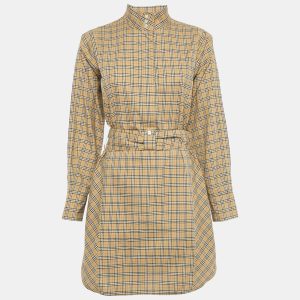 Burberry Brown Vintage Check Cotton Belted Mini Dress S, Dresses - Luxury Closet catalog