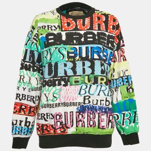 Burberry Multicolor Printed Cotton Crewneck Sweatshirt S, Sweaters & Cardigans - Luxury Closet catalog