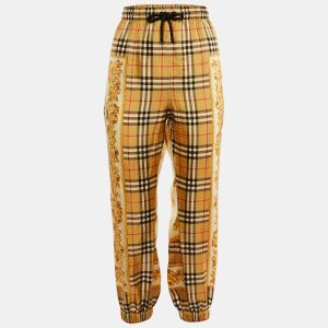 Burberry Beige Printed Nova Check Silk Joggers M, Clothing - Luxury Closet catalog