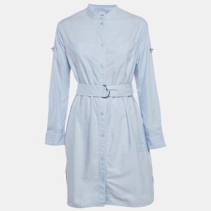 Burberry Blue Cotton Belted Short Shirt Dress S, Dresses - Luxury Closet catalog
