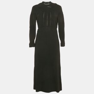 Burberry Black Crepe Lace Inserts Midi Dress S, Dresses - Luxury Closet catalog