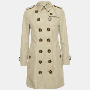 Burberry Beige/Gold Lurex Cotton Double Breasted Trench Coat S, Coats & Jackets - Luxury Closet catalog