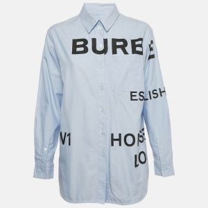 Burberry Blue Horseferry Cotton Button Front Shirt S, Shirts & Tops - Luxury Closet catalog