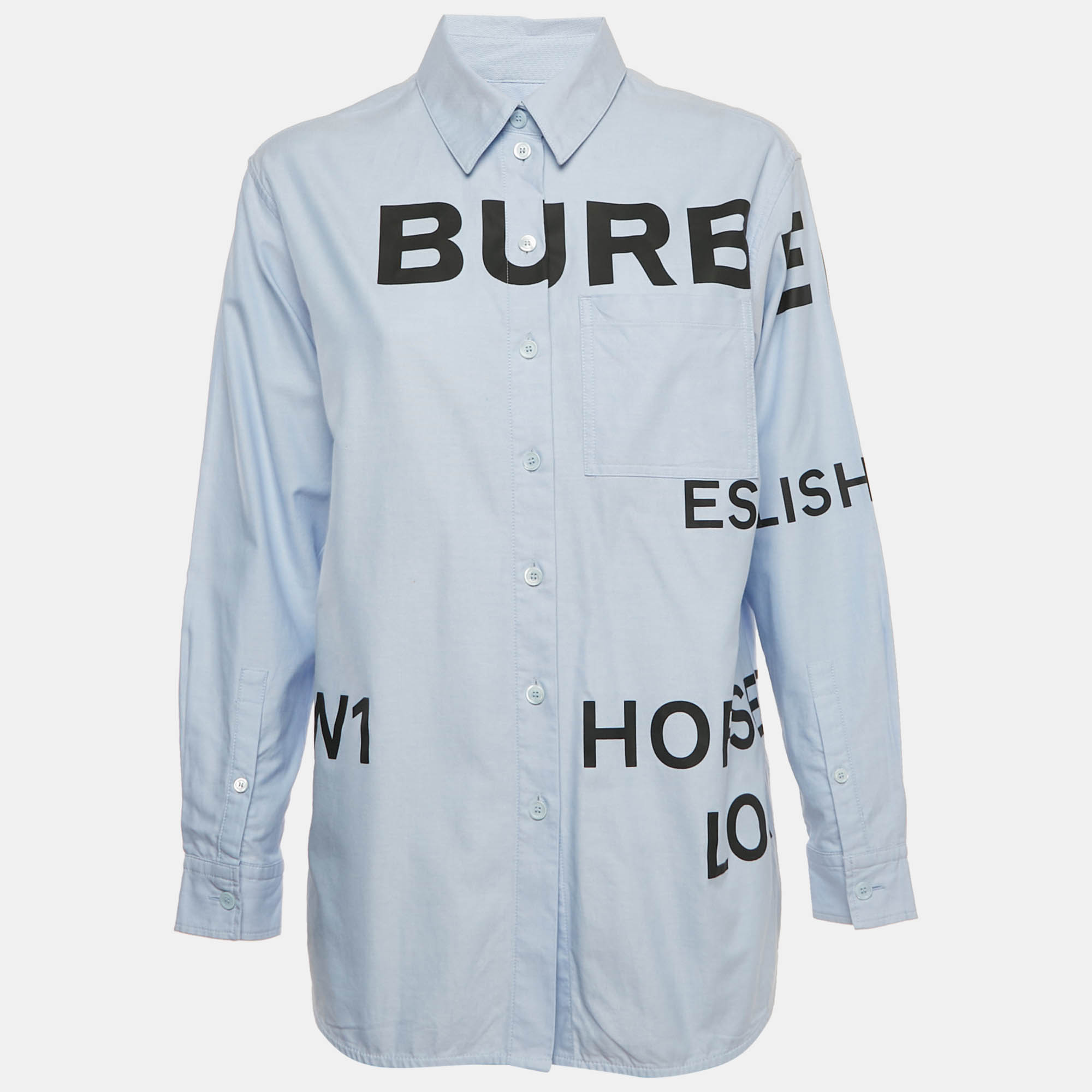 Burberry Blue Horseferry Cotton Button Front Shirt S, Shirts & Tops - Luxury Closet catalog