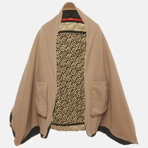 Burberry Beige Wool & Printed Quilted Silk Poncho ONE SIZE, Sweaters & Cardigans - Luxury Closet catalog