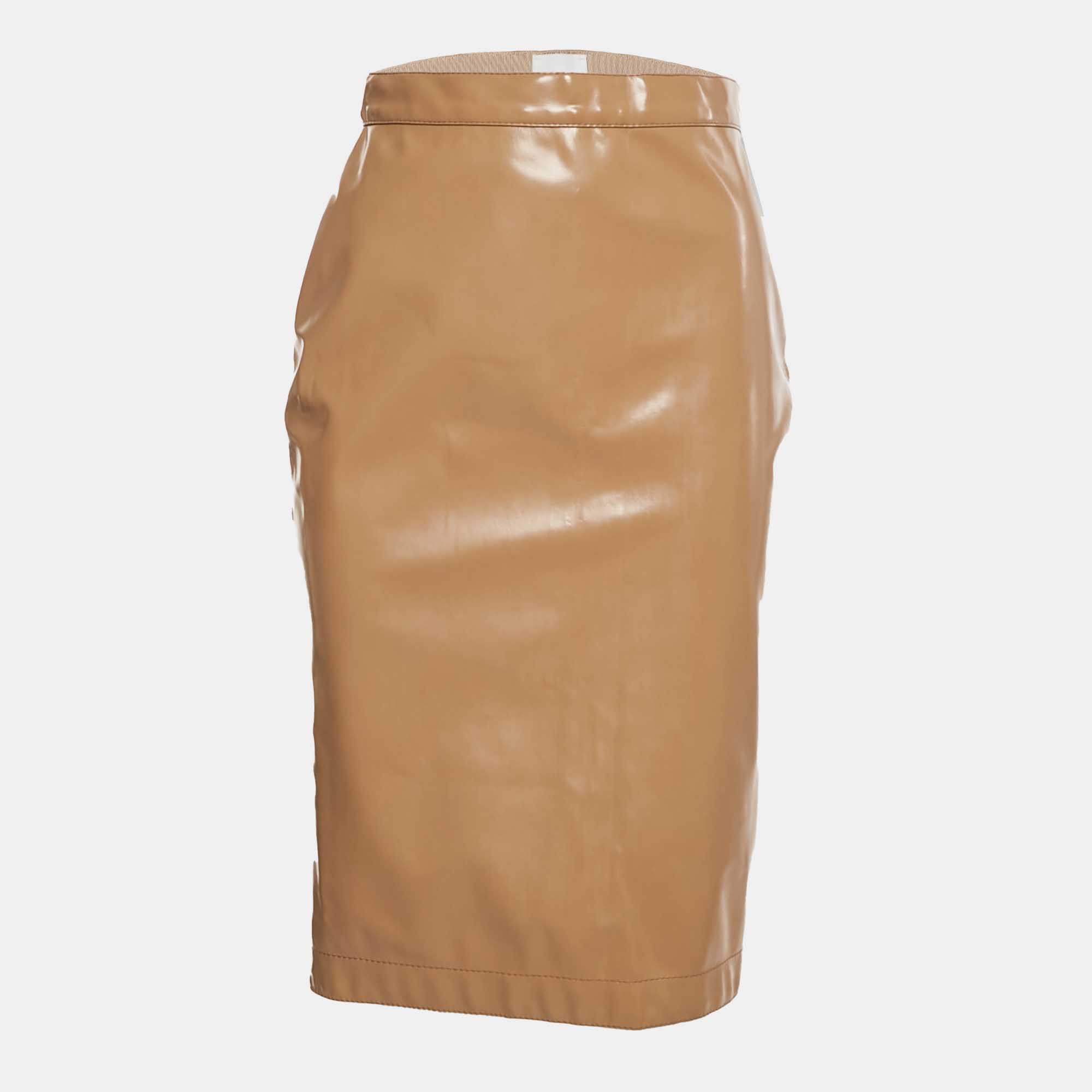 Burberry Beige Synthetic Split Hem Pencil Skirt S, Skirts - Luxury Closet catalog