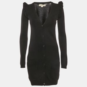 Burberry Black Rib Knit Wool Ruffled Sweater Dress XS, Dresses - Luxury Closet catalog