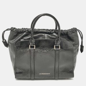 Burberry Black Patent and Leather Dinton Tote, Tote Handbags - Luxury Closet catalog
