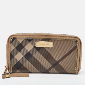 Burberry Beige Nova Check Coated Canvas Zip Around Wallet, Wallets & Money Clips - Luxury Closet catalog