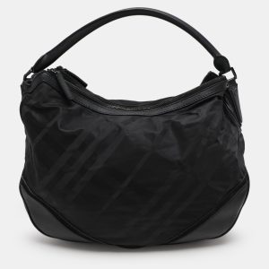 Burberry Black Check Nylon and Leather Maskell Hobo, Shoulder Bags - Luxury Closet catalog