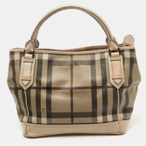 Burberry Beige Smoke Check PVC and Leather Tote, Tote Handbags - Luxury Closet catalog