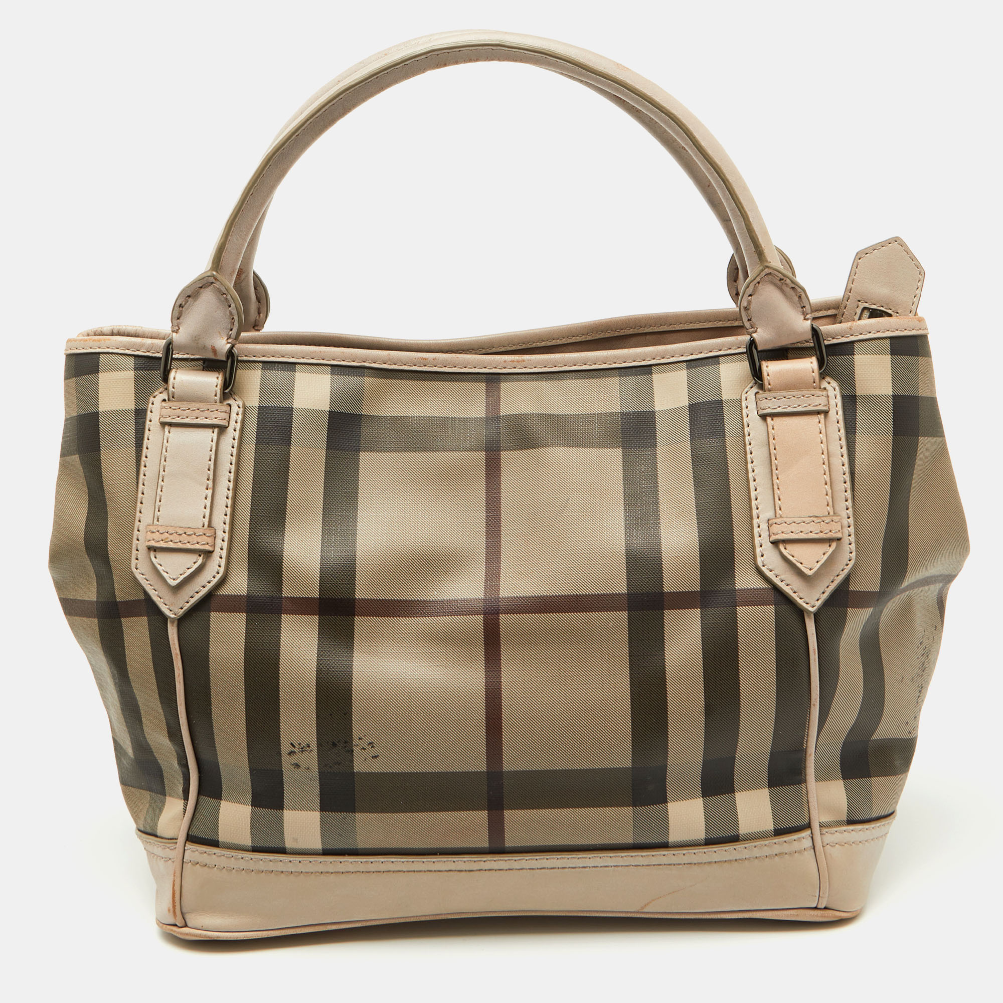Burberry Beige Smoke Check PVC and Leather Tote, Tote Handbags - Luxury Closet catalog