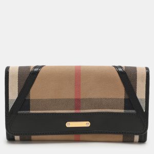 Burberry Black/Beige Nova Check Canvas and Leather Continental Wallet, Wallets & Money Clips - Luxury Closet catalog