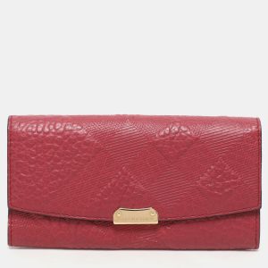 Burberry Red Check Embossed Leather Porter Continental Wallet, Wallets & Money Clips - Luxury Closet catalog