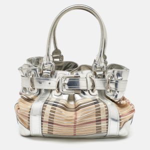 Burberry Silver/Beige Sliced Coated Canvas and Leather Large Beaton Tote, Tote Handbags - Luxury Closet catalog