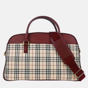 Burberry Beige Bordeaux Check Handbag, Satchels - Luxury Closet catalog