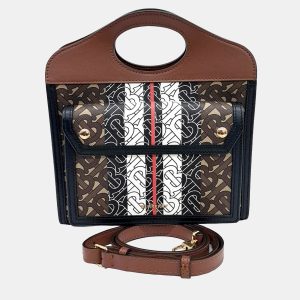 Burberry Brown Coated canvas TB Monogram Pocket Mini Bag, Satchels - Luxury Closet catalog