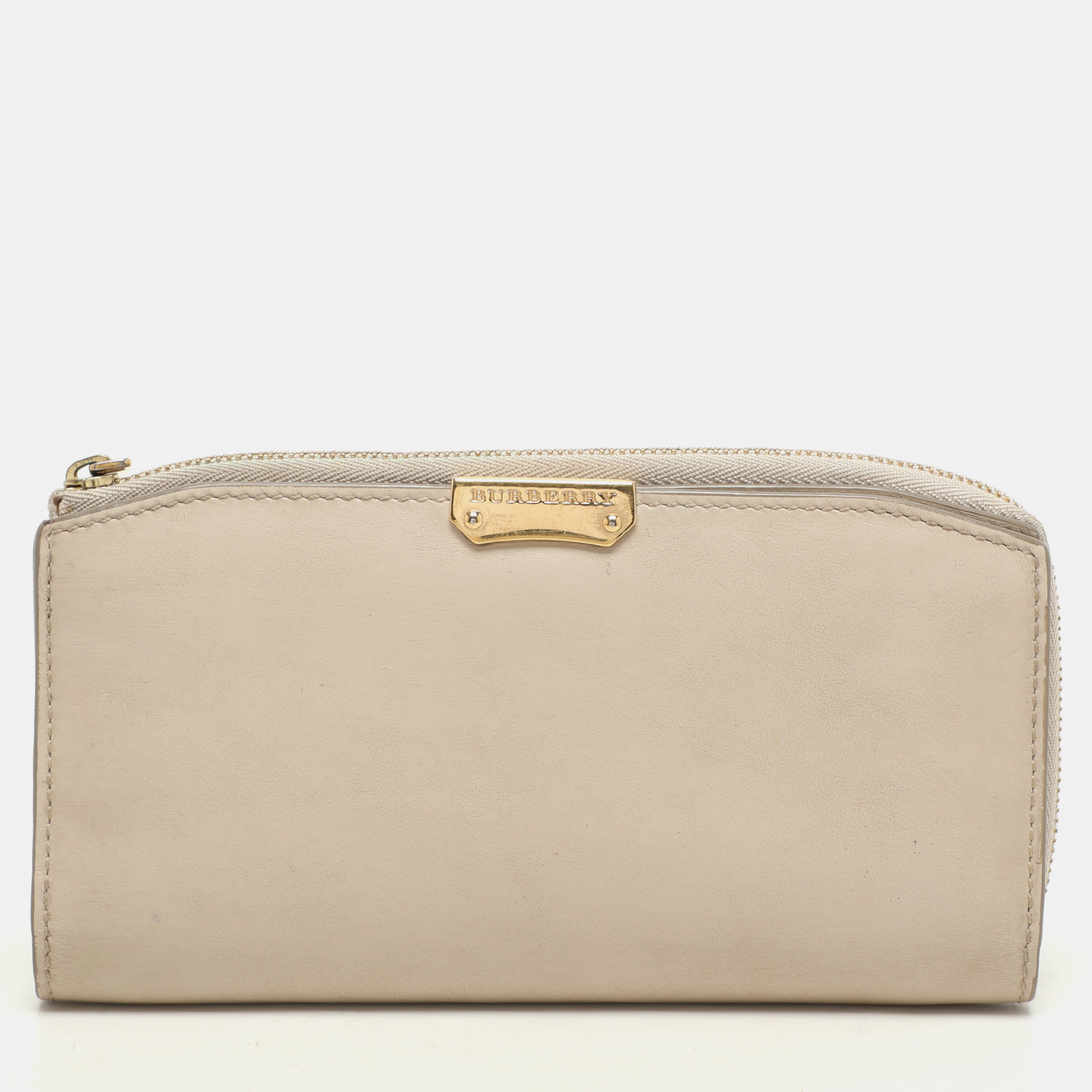 Burberry Cream Leather Zip Around Bifold Wallet, Wallets & Money Clips - Luxury Closet catalog