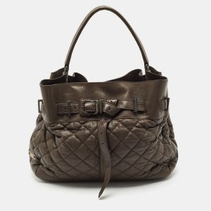 Burberry Olive Green Quilted Leather Medium Enmore Hobo, Shoulder Bags - Luxury Closet catalog