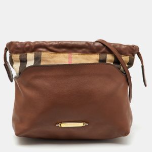 Burberry Brown/Beige House Check Canvas and Leather Little Crush Crossbody Bag, Handbags - Luxury Closet catalog