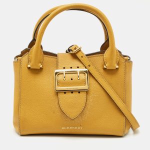 Burberry Yellow Leather Small Buckle Tote, Tote Handbags - Luxury Closet catalog