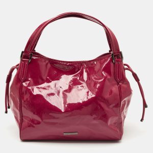 Burberry Red Check Embossed Patent Leather Large Bilmore Tote, Tote Handbags - Luxury Closet catalog
