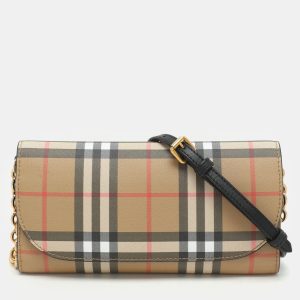 Burberry Beige Vintage Check Coated Canvas Henley Wallet On Chain, Wallets & Money Clips - Luxury Closet catalog