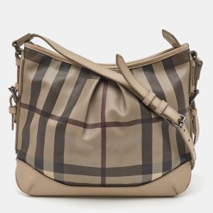 Burberry Beige/Grey Smoked Check Coated Canvas and Leather Hartham Shoulder Bag, Shoulder Bags - Luxury Closet catalog
