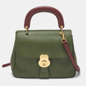 Burberry Green/Burgundy Leather Medium DK88 Top Handle Bag, Satchels - Luxury Closet catalog
