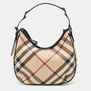 Burberry Black/ Nova Check PVC and Patent Leather Small Barton Hobo, Shoulder Bags - Luxury Closet catalog