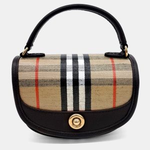 Burberry Brown Fabric and Leather Mini Highland Crossbody Bag, Handbags - Luxury Closet catalog