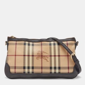 Burberry Beige/Brown Haymarket Check Coated Canvas Peyton Crossbody Bag, Shoulder Bags - Luxury Closet catalog