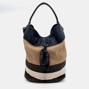 Burberry Beige Black Fabric Tassel Susanna Hobo Bag, Shoulder Bags - Luxury Closet catalog