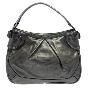 Burberry Metallic Anthracite Leather Fairby Hobo, Shoulder Bags - Luxury Closet catalog
