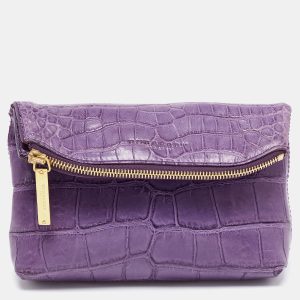 Burberry Purple Alligator Small Kendal Foldover Clutch, Clutches & Special Occasion Bags - Luxury Closet catalog