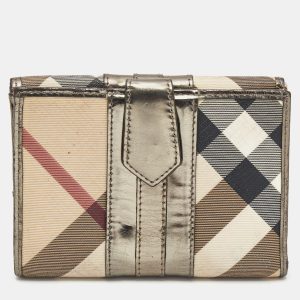 Burberry Metallic/Beige Housecheck PVC and Patent Leather French Wallet, Wallets & Money Clips - Luxury Closet catalog
