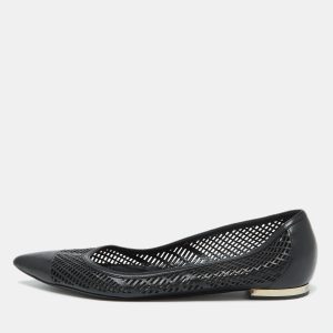 Burberry Black Laser Cut Leather Bradshaw Pointed Toe Flats Size 38, Flats - Luxury Closet catalog