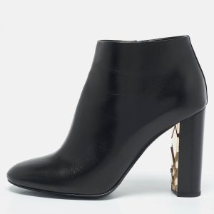Burberry Black Leather Equestrian Kennard Ankle Length Boots Size 39.5, Boots - Luxury Closet catalog