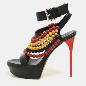 Burberry Prorsum Black T Strap Beaded Platform Sandals Size 37, Sandals - Luxury Closet catalog