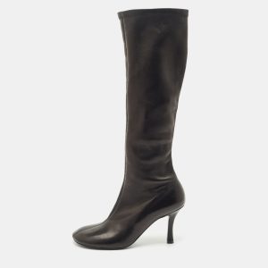 Burberry Black Leather Round Toe Knee Length Boots Size 38, Boots - Luxury Closet catalog