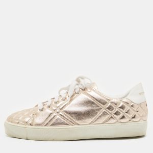 Burberry Metallic Pink Quilted Leather Westford Low Top Sneakers Size 40, Athletic Shoes & Sneakers - Luxury Closet catalog